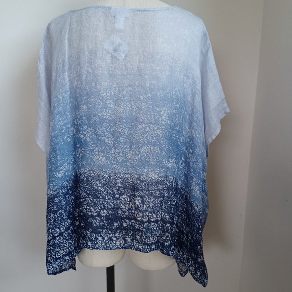 J Jill Pure Jill Ombre Linen Airy-Weave Poncho Size M/L NEW - Picture 7 of 14